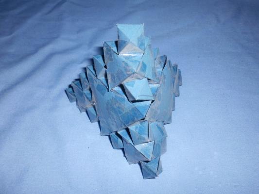 An inverse Sierpinski tetrahedron made from cardboard